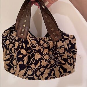 Elegant Brown and Black Patterned Women's Bag